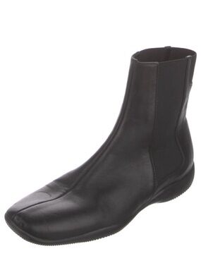 Prada Sport Black Ankle Boots Women’s Slip On Chelsea Style  Size 36 1/2